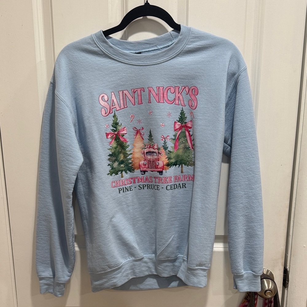 Gildan Light Blue Christmas Sweatshirt